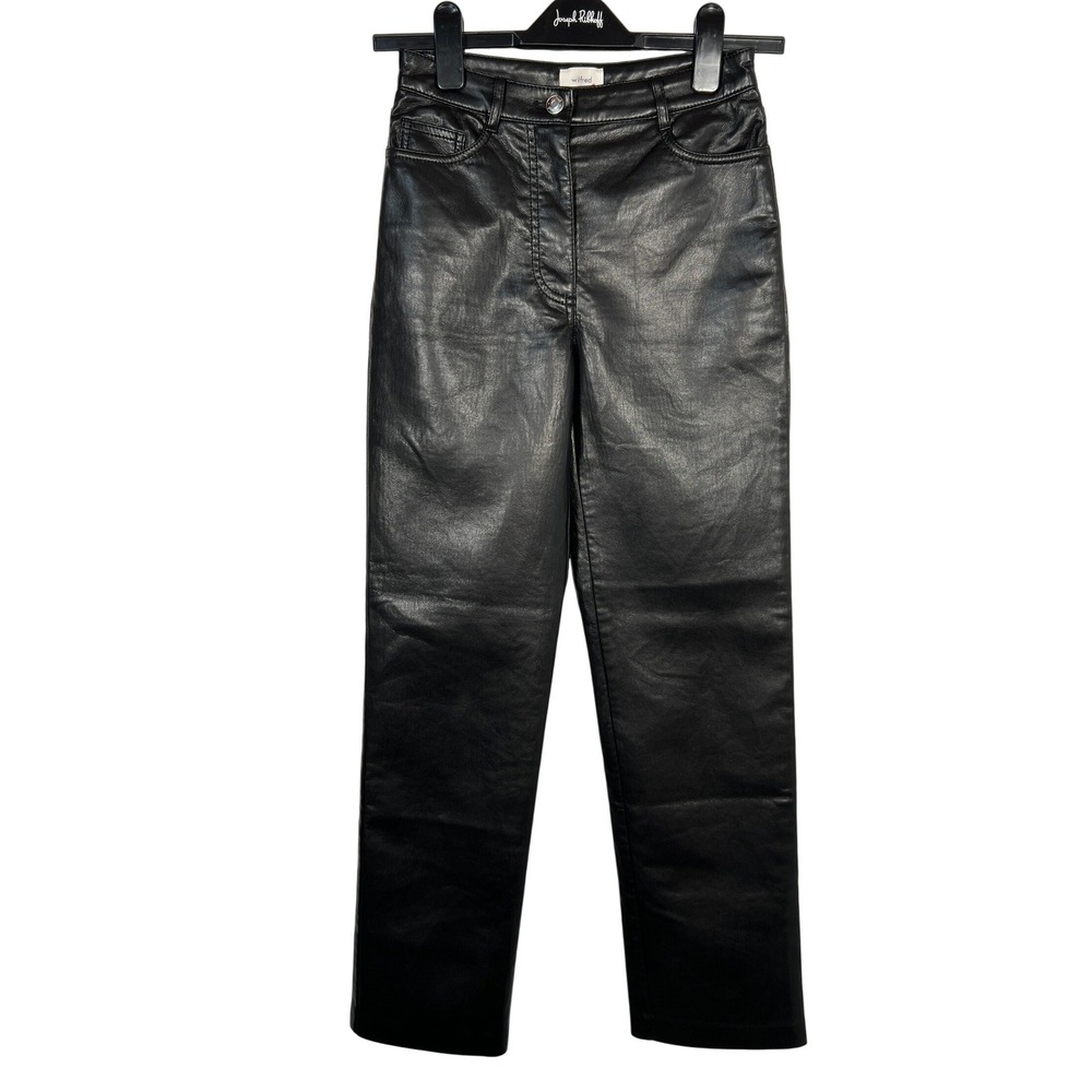 Wilfred Melina Black Vegan Faux Leather Cropped Pants High Waisted Size 0